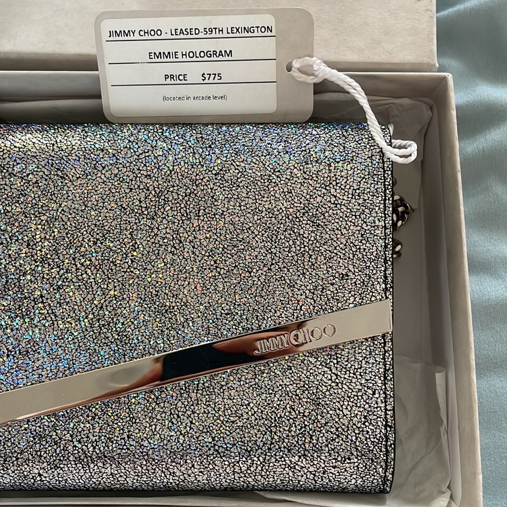 Jimmy Choo
Emmie Glitter Leather Clutch Bag - Picture 3 of 12